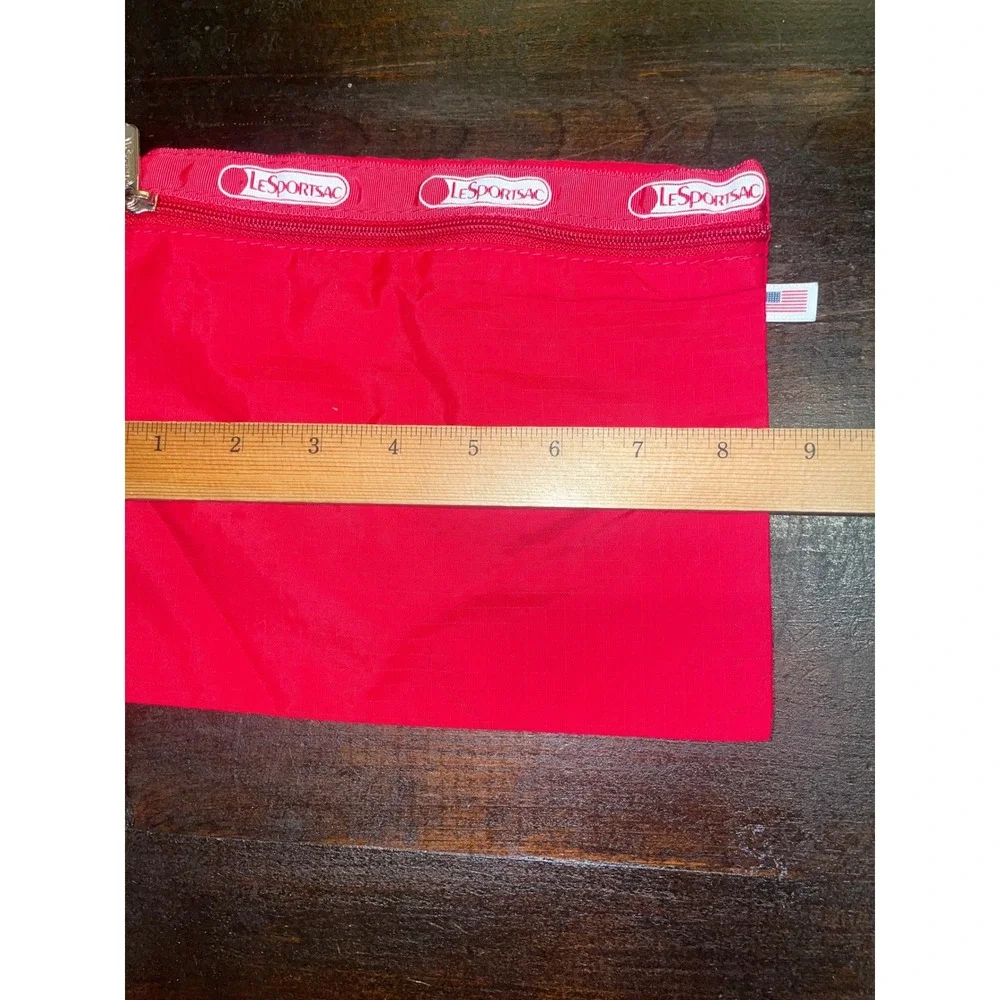 LeSportsac Red Cosmetic Pouch Travel Organizer Zippered Pouch‎